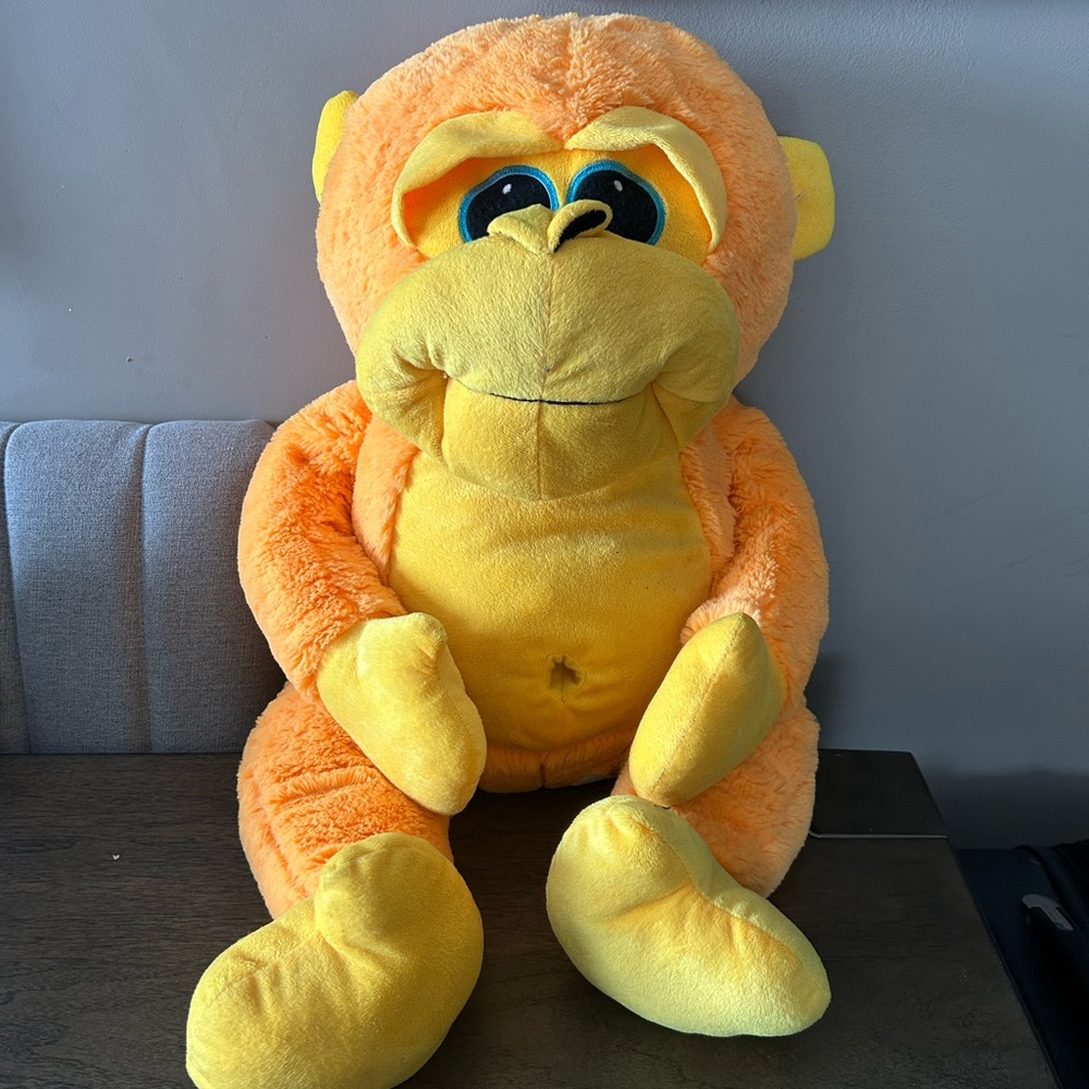 Orange and Yellow Plush Monkey Toy